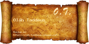Oláh Taddeus névjegykártya